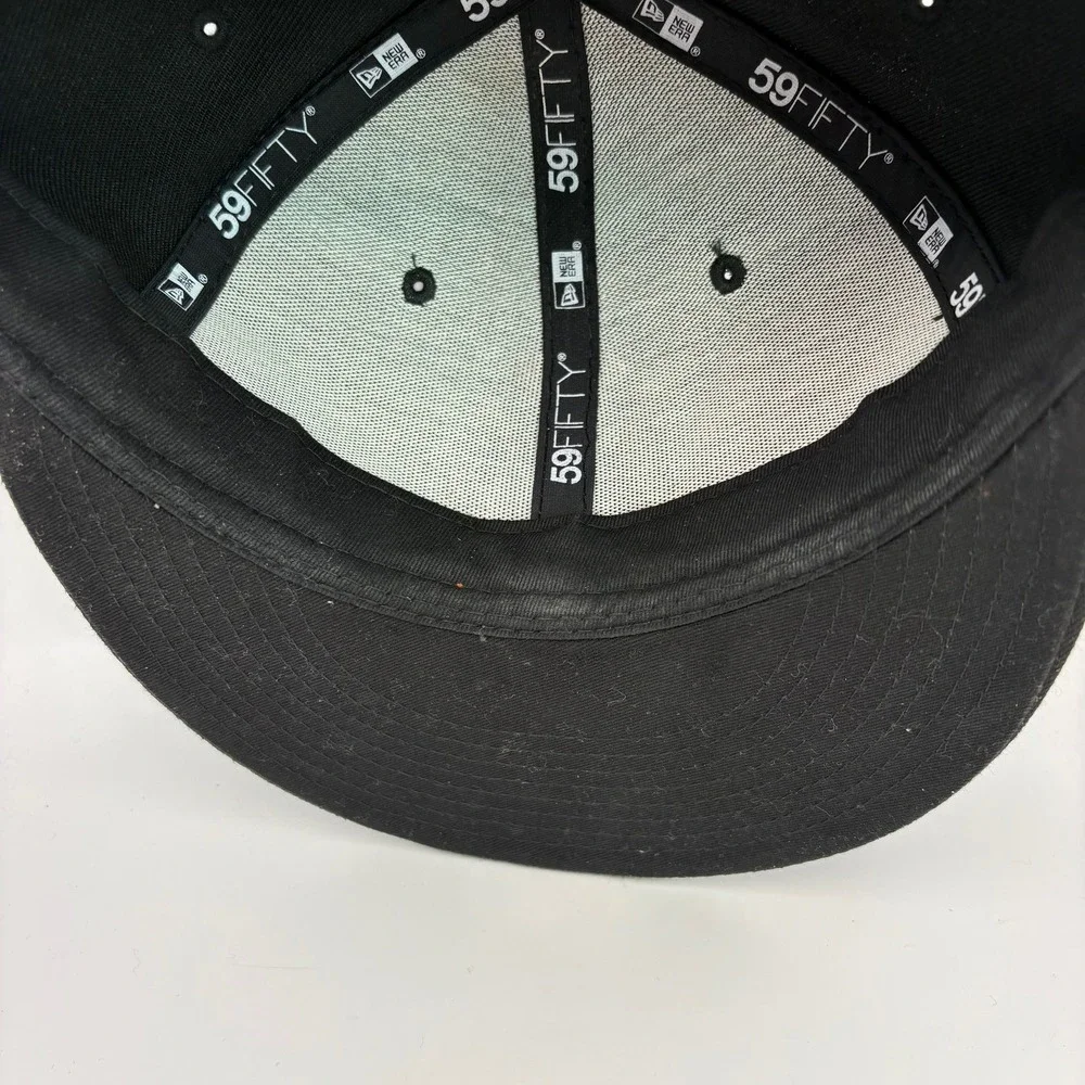 Vintage Style New Era New York Yankees MLB Fitted Hat Black 59FIFTY Size 7 1/4 - Picture 5 of 6